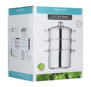Set oale multietajate pentru gatit la aburi, inox, 20cm - Kitchen Craft