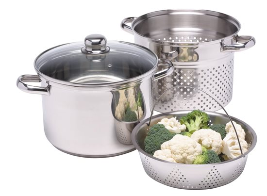 Oala pentru gatit la aburi, inox, 26 cm/7,5L - Kitchen Craft