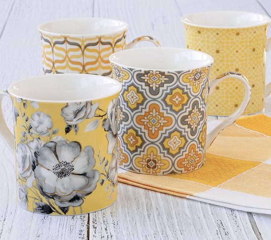 Set 4 cesti cafea din portelan "Trend & Colours", galben - Nuova R2S