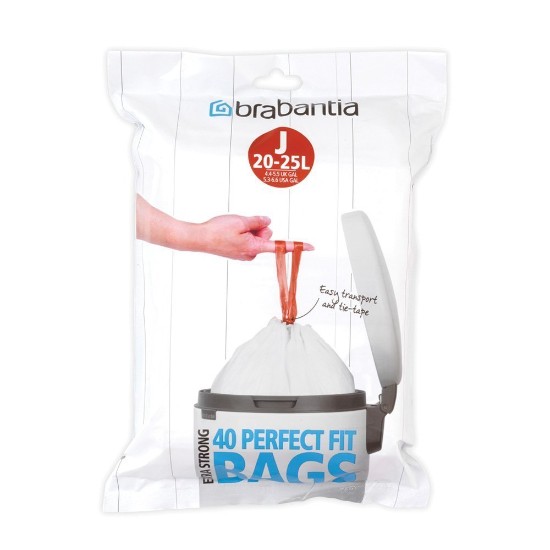 Saci de gunoi cod J, PERFECTFIT, 23 L, 40 buc. - Brabantia