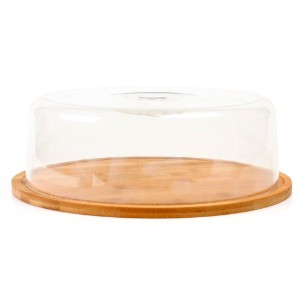 Platou branzeturi, 28 cm, cu capac din plastic - Zokura