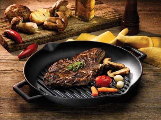 Tigaie grill rotunda, fonta, 30cm - LAVA