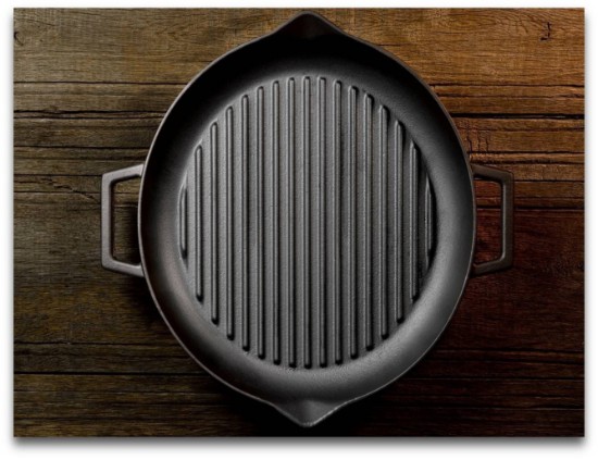 Tigaie grill rotunda, fonta, 30cm - LAVA