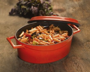 Cratita ovala, fonta, 29cm/4,7L, "Folk", Rosu - LAVA