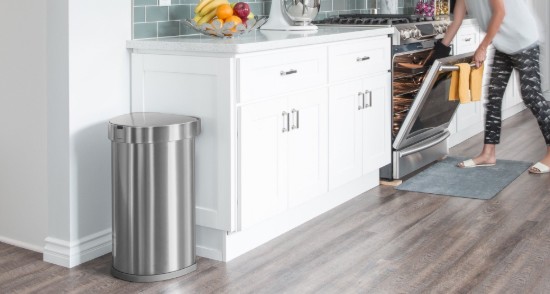 Cos de gunoi cu senzor, semi-rotund, 45 L, inox, Brushed - simplehuman