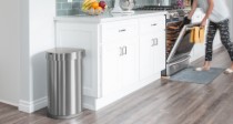 Cos de gunoi cu senzor, semi-rotund, 45 L, inox - simplehuman