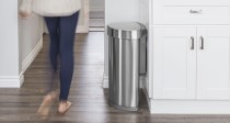 Cos de gunoi cu senzor, semi-rotund, 45 L, inox, Brushed - simplehuman