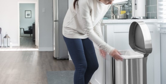 Cos de gunoi cu senzor, semi-rotund, 45 L, inox, Brushed - simplehuman