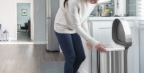 Cos de gunoi cu senzor, semi-rotund, 45 L, inox - simplehuman