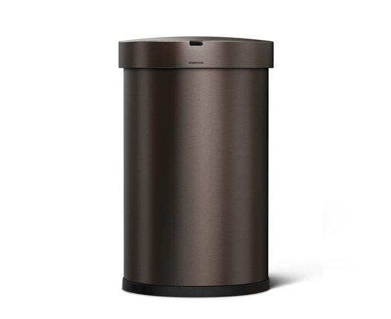 Cos de gunoi cu senzor, semi-rotund, 45 L, inox - simplehuman