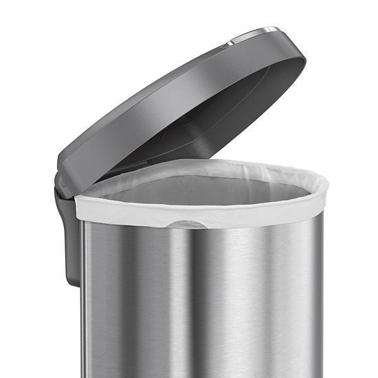 Cos de gunoi cu senzor, semi-rotund, 45 L, inox - simplehuman