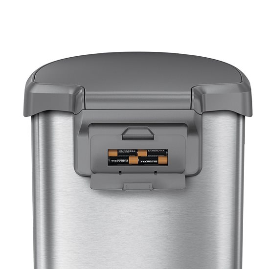 Cos de gunoi cu senzor, semi-rotund, 45 L, inox - simplehuman