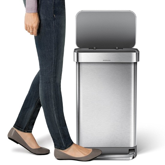 Cos de gunoi cu pedala, 45 L, inox - simplehuman