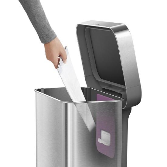 Cos de gunoi cu pedala, 45 L, inox, Brushed - simplehuman