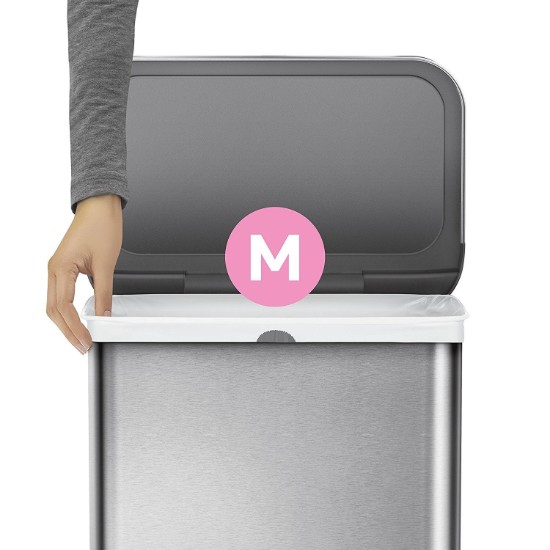 Cos de gunoi, dreptunghiular, cu pedala, 45 L, inox, Brushed - simplehuman