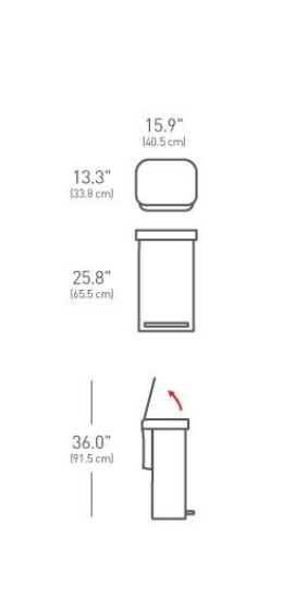 Cos de gunoi cu pedala, 45 L, inox, Brushed - simplehuman