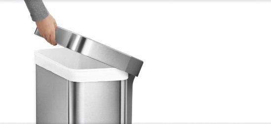 Cos de gunoi cu pedala, 45 L, inox, Brushed - simplehuman