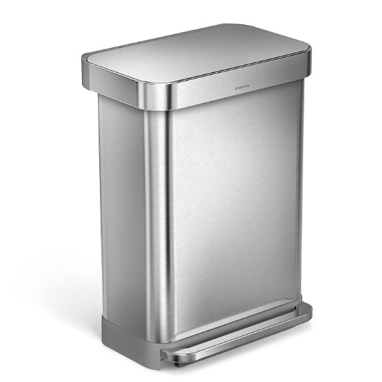 Cos de gunoi cu pedala, 55 L, inox, Brushed - simplehuman