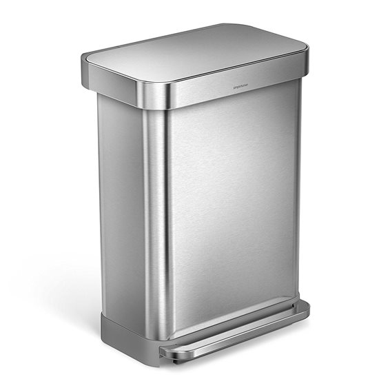 Cos de gunoi cu pedala, 55 L, inox - simplehuman