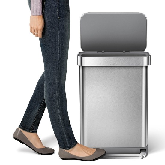 Cos de gunoi cu pedala, 55 L, inox, Brushed - simplehuman