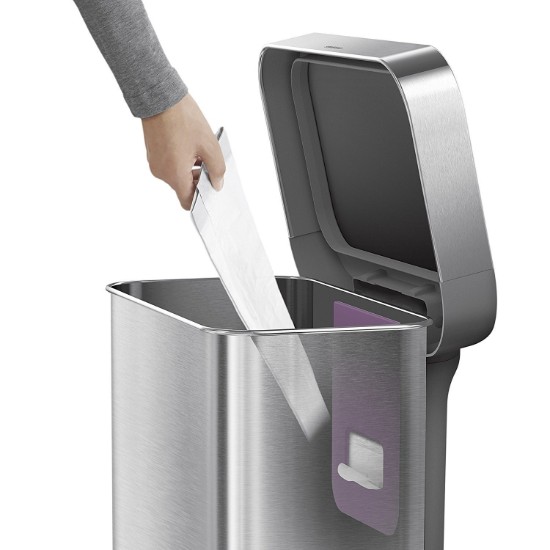 Cos de gunoi cu pedala, 55 L, inox, Brushed - simplehuman