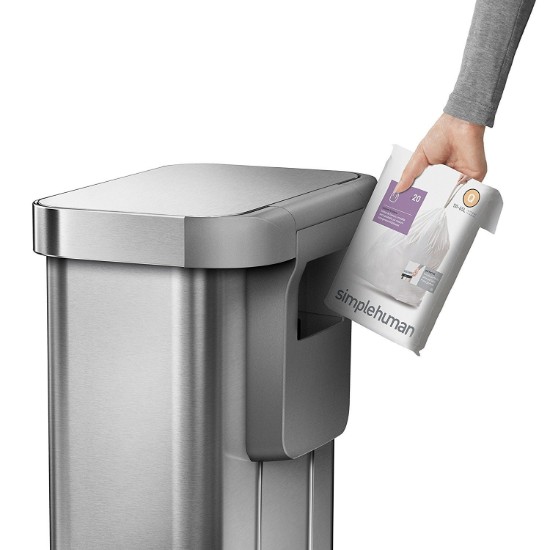 Cos de gunoi cu pedala, 55 L, inox, Brushed - simplehuman