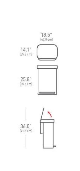 Cos de gunoi cu pedala, 55 L, inox, Brushed - simplehuman