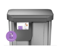 Cos de gunoi cu pedala, dublu compartimentat, 58 L, inox - simplehuman