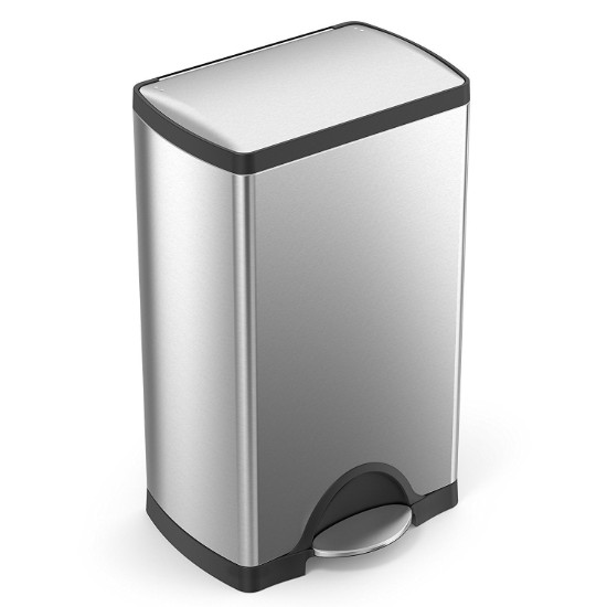 Cos de gunoi dreptunghiular, cu pedala, 38 L, inox, Brushed - simplehuman