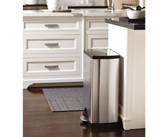 Cos de gunoi dreptunghiular, cu pedala, 38 L, inox, Brushed - simplehuman
