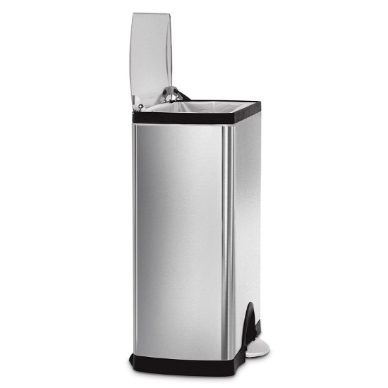 Cos de gunoi dreptunghiular, cu pedala, 50 L, inox, Brushed - simplehuman