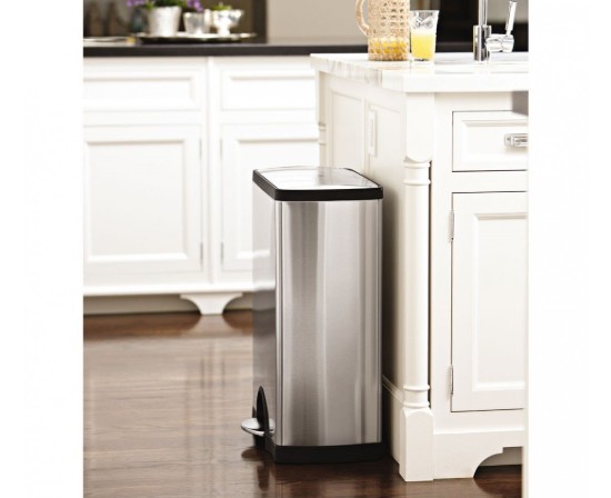 Cos de gunoi dreptunghiular, cu pedala, 50 L, inox, Brushed - simplehuman