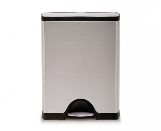 Cos de gunoi dreptunghiular, cu pedala, 50 L, inox, Brushed - simplehuman
