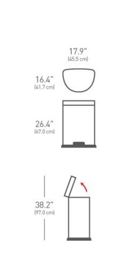 Cos de gunoi cu pedala, 60 L, inox, Brushed - simplehuman