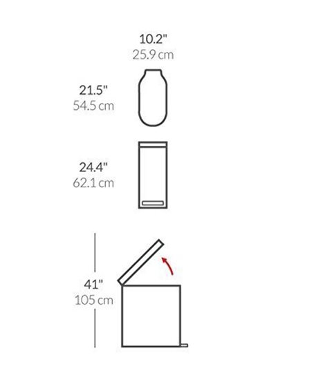 Cos de gunoi cu pedala, 45 L, Stainless Steel - simplehuman