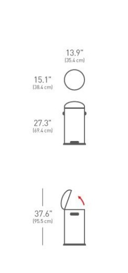 Cos de gunoi rotund, cu pedala, 30 L, inox, Brushed - simplehuman