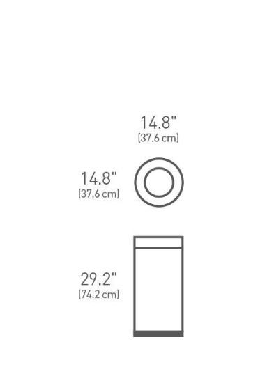 Cos de gunoi, cu capac batant, 55 L, inox, Brushed - simplehuman