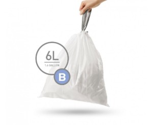 Saci de gunoi cod B, 6 L/ 30 buc, plastic - simplehuman