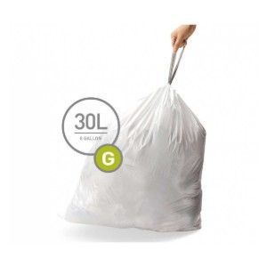 Saci de gunoi cod G, 30 L/ 20 buc, plastic - simplehuman