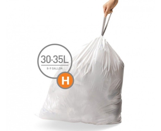 Saci de gunoi cod H, 30-35 L/ 20 buc. plastic - simplehuman
