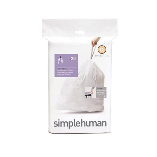 Saci de gunoi cod Q, 50-65 L/ 20 buc, plastic - simplehuman