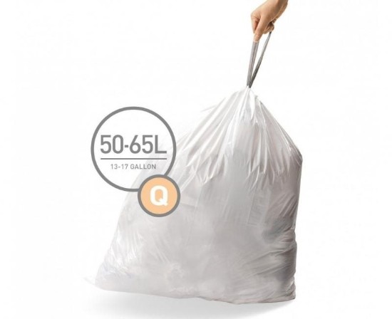 Saci de gunoi cod Q, 50-65 L/ 20 buc, plastic - simplehuman