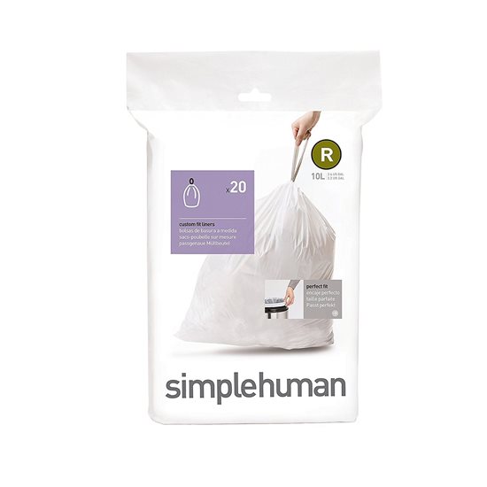 Saci de gunoi cod R, 10 L/ 20 buc, plastic - simplehuman