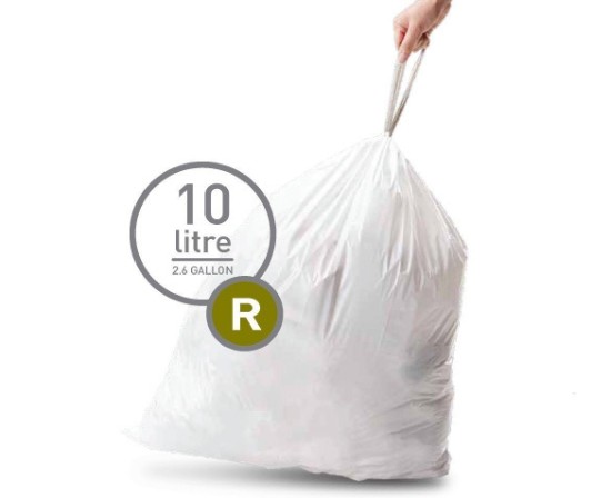 Saci de gunoi cod R, 10 L/ 20 buc, plastic - simplehuman