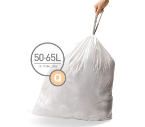 Saci de gunoi cod Q, 50-65 L/ 60 buc., plastic - simplehuman