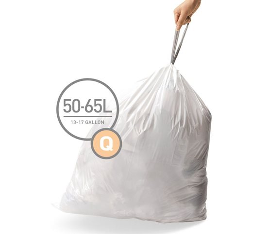 Saci de gunoi cod Q, 50-65 L/ 60 buc. plastic - simplehuman