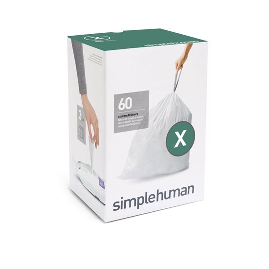 Saci de gunoi cod X, 80 L/ 60 buc. plastic - simplehuman