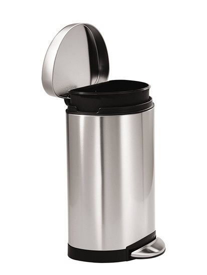 Cos de gunoi cu pedala, semi-rotund, 10 L, inox - simplehuman