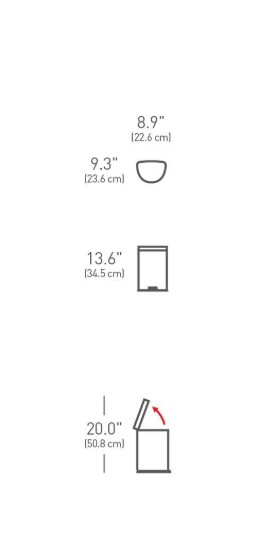 Cos de gunoi cu pedala, 6 L, inox, Brushed - simplehuman