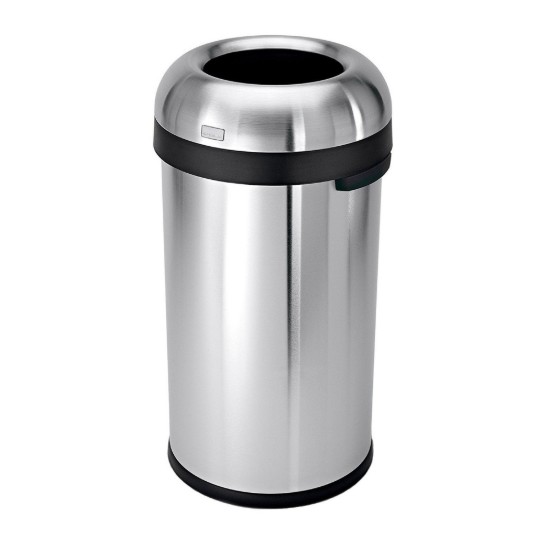 Cos de gunoi rotund, fara capac, 60 L, inox, Brushed - simplehuman